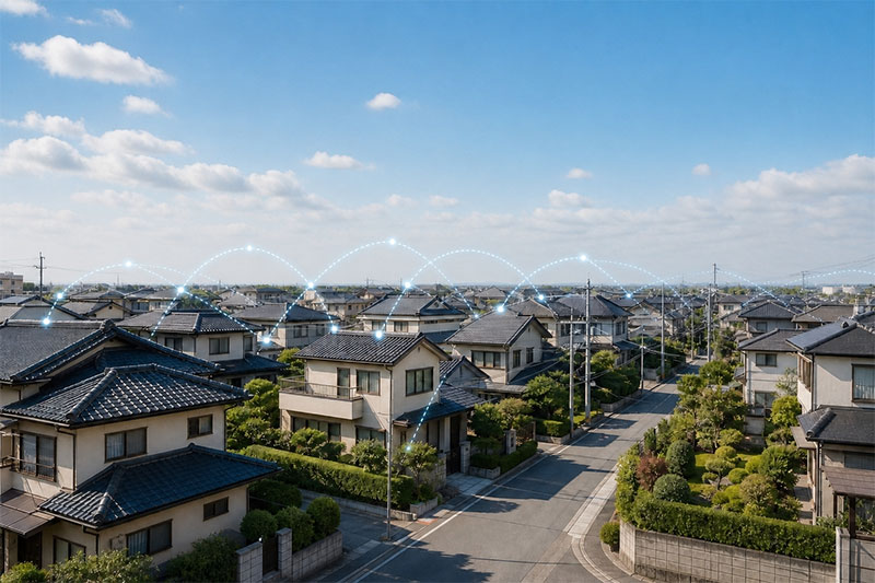 筑豊エリアの戸建て住宅と街並み（地域の取引相場データのイメージ）